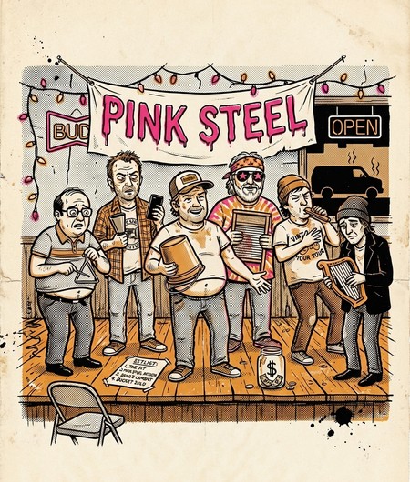 Pink Steel band performing at The Rusty Nail